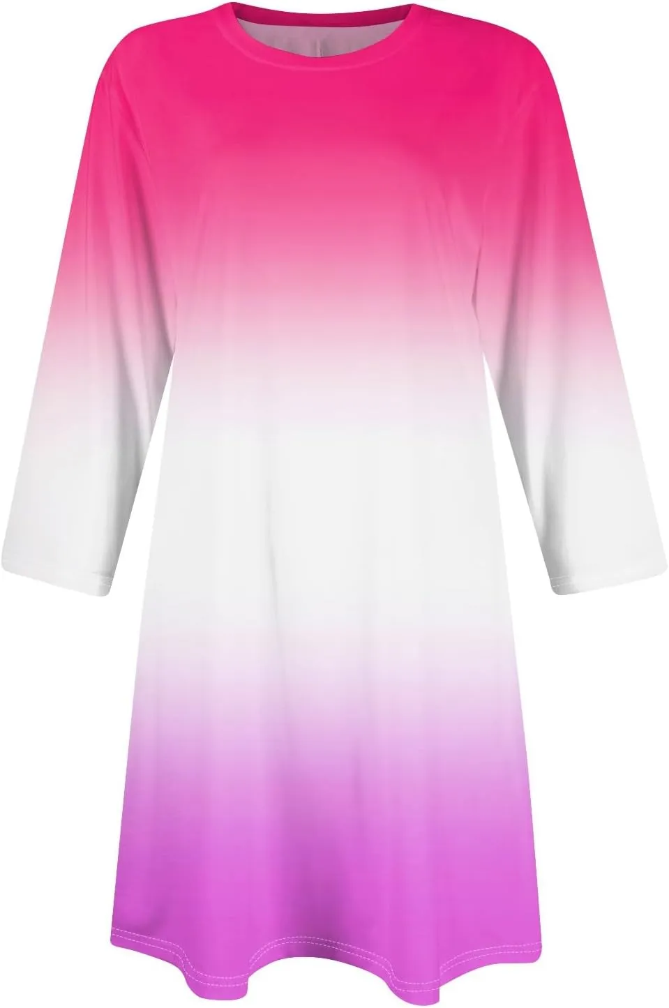 3/4 Sleeve Dress for Women T-Shirt Dresses Casual Crewneck Loose fit Swing Tunic Dresses Fall