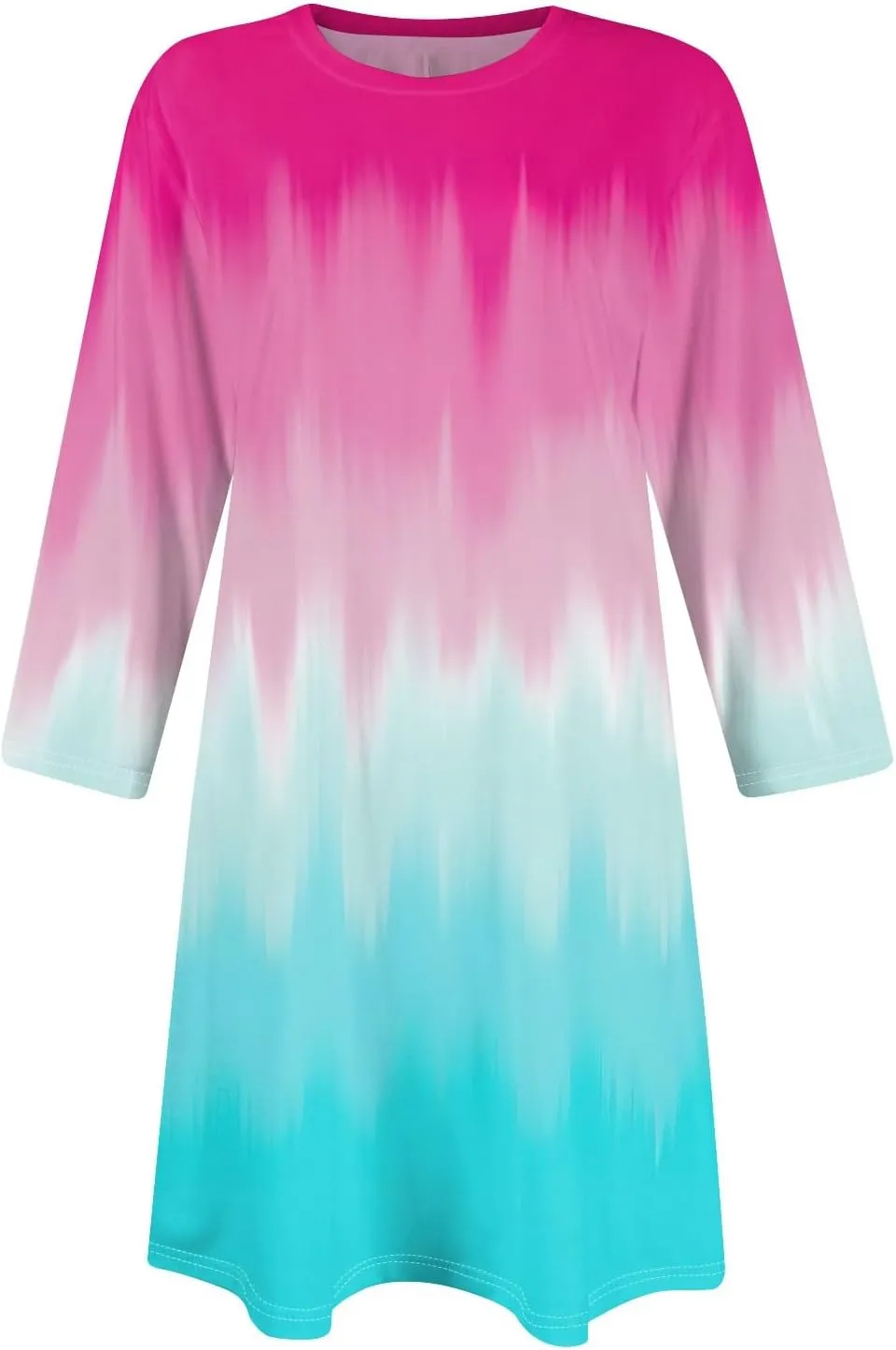 3/4 Sleeve Dress for Women T-Shirt Dresses Casual Crewneck Loose fit Swing Tunic Dresses Fall