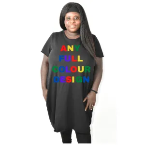 Any Existing Full Colour Design Black T-Shirt Dress