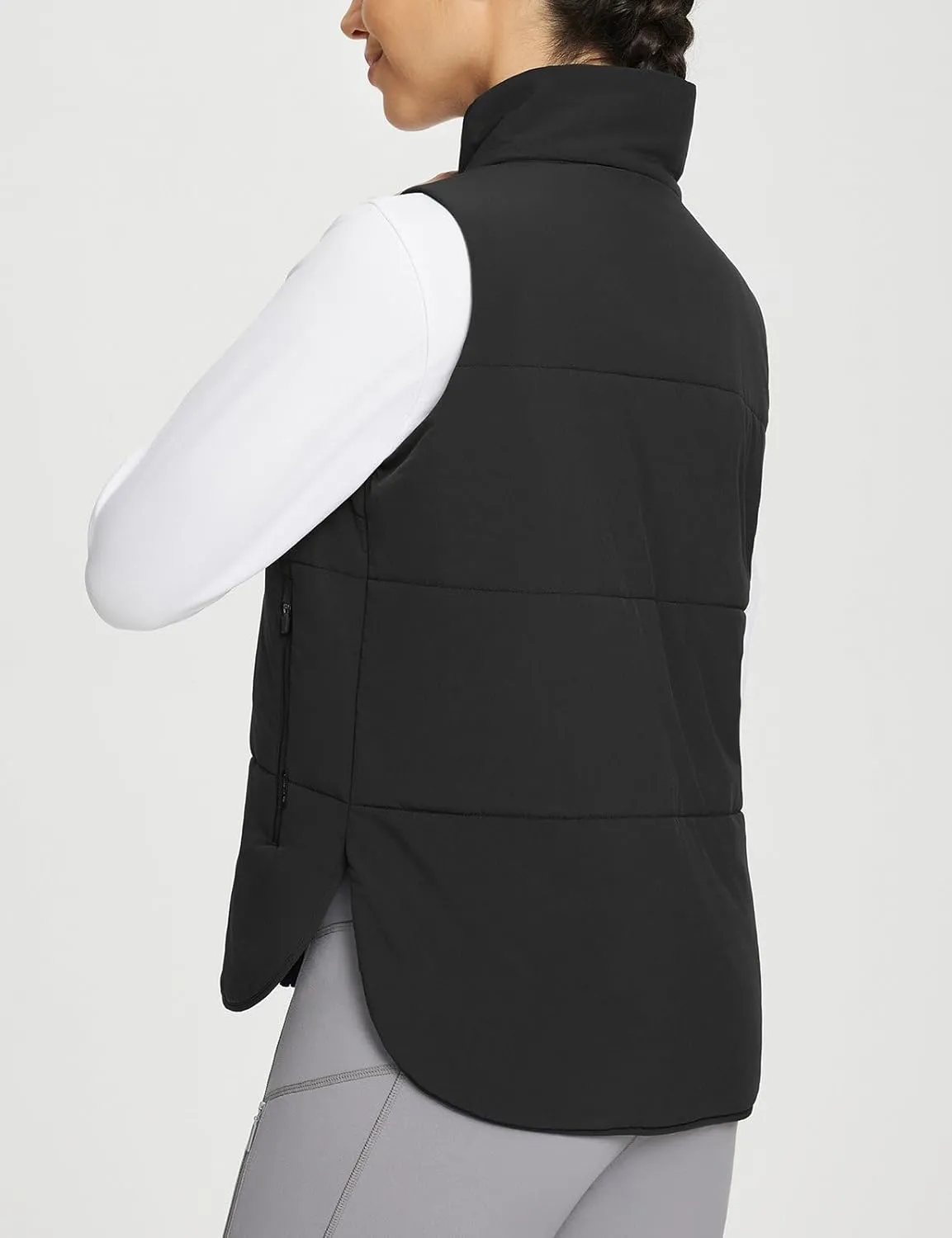 baleaf Women's Lightweight Puffer Vest Running Sleeveless Jacket Fall Winter Warm Vests Stand Collar