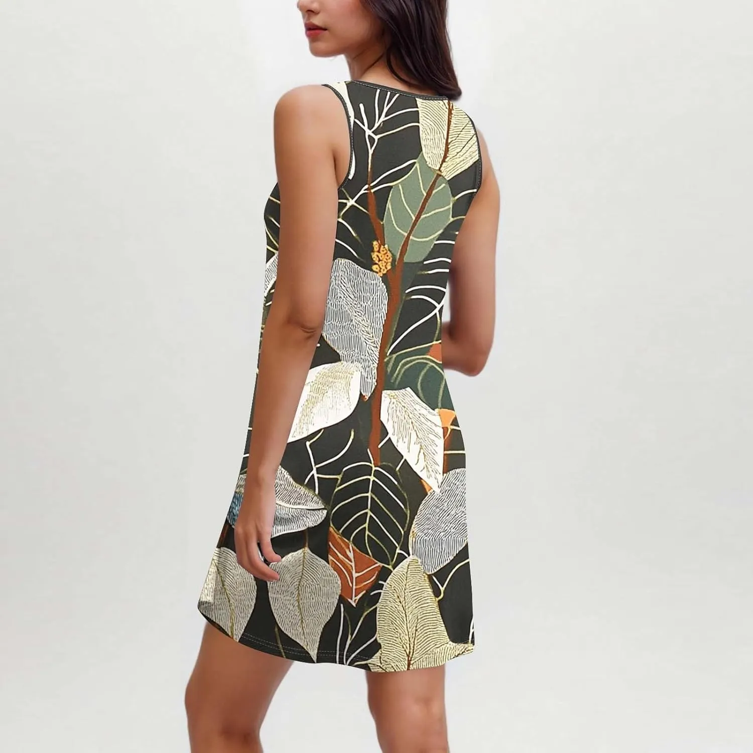 Boho Dresses for Women 2025 Summer Floral Cute Sundress Casual Sleeveless Tank Beach Mini Dress with Pocket
