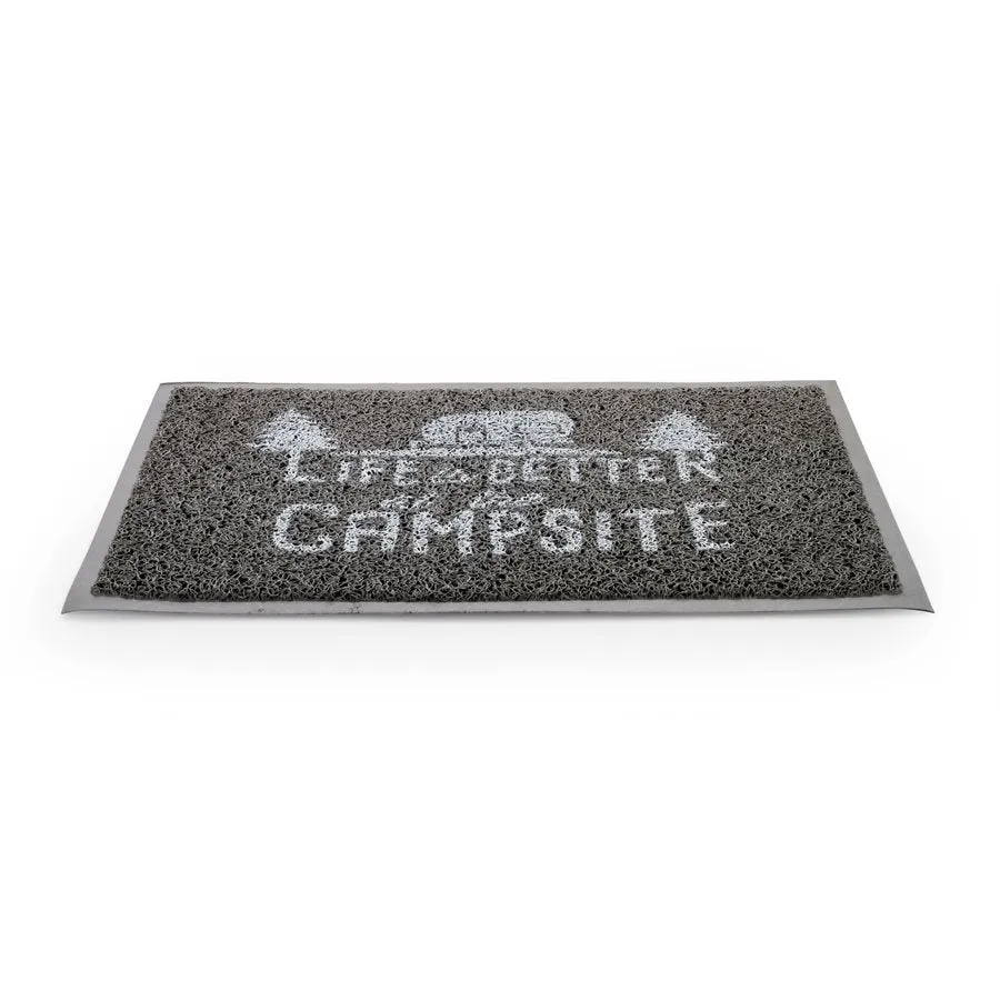CAMCO 53200 Life Is Better At The Campsite  Scrub Rug  Grey/White  Small