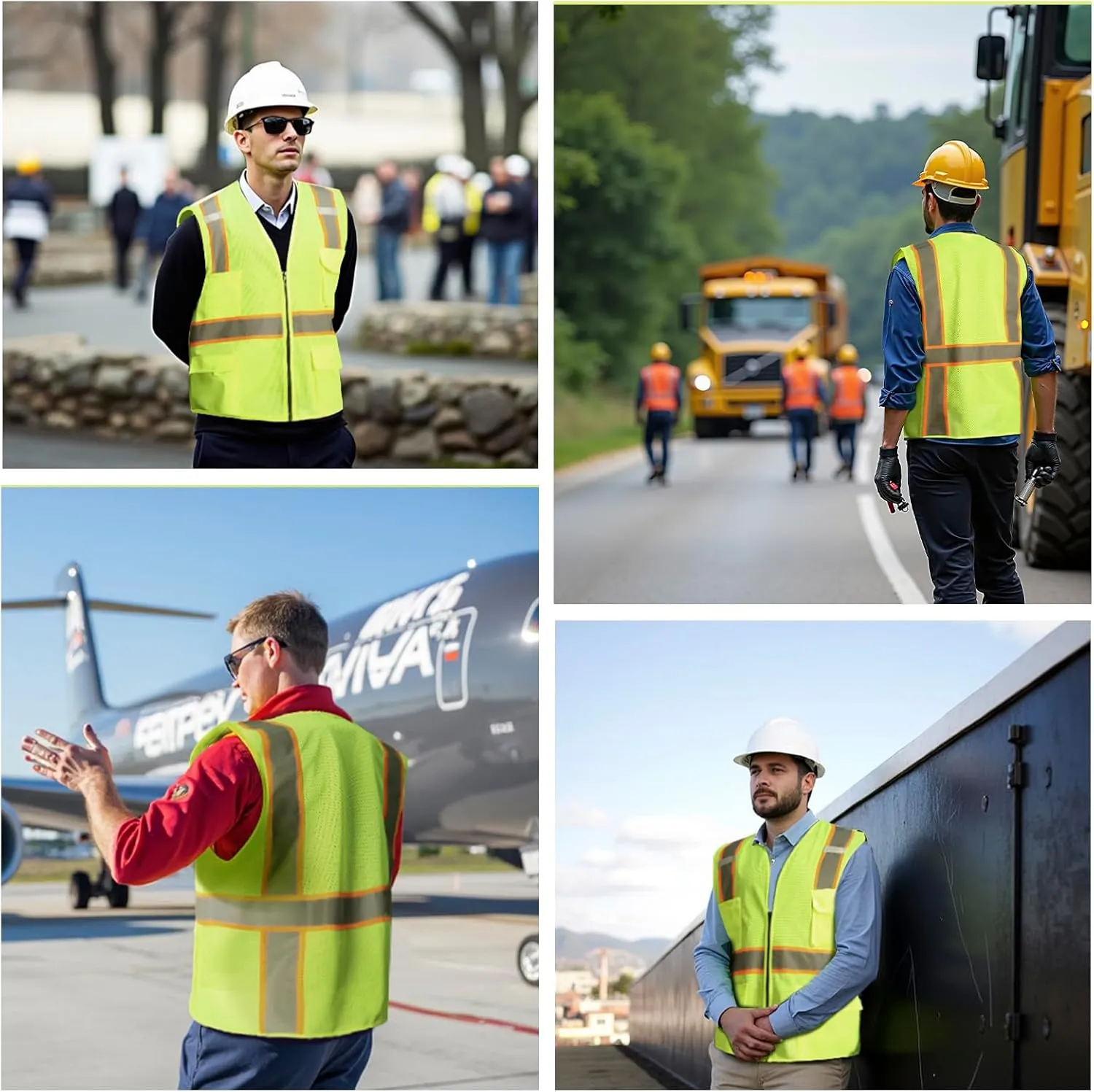 Custom Logo Safety Vest(S,M,L,XL,2XL,3XL,4XL) High Visibility Reflective Safety Vests Class 2