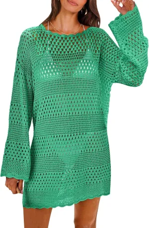 Dresses for Women Cover Up Summer Bathing Suit Coverup Dress Knit Beach Dress Beach Vacation Sundress 2025