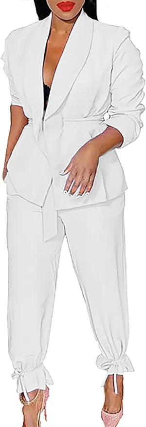Dressy Pant Suits for Women Elegant Oversized Blazer and Suit Pants Set Causal Wedding Guests Prom Business Suits