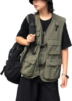 Gihuo Womens Travel Vest Fashion Outdoor Fishing Vest Summer Hiking Safari Photo Vests with Multi Pockets