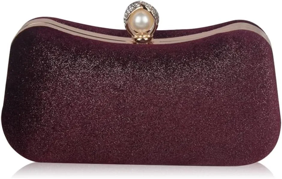 Glitter Clutch Sparkly Sequins Handbag Shoulder Bridal Wedding Purse Elegant Crossbody Velvet Evening for Women