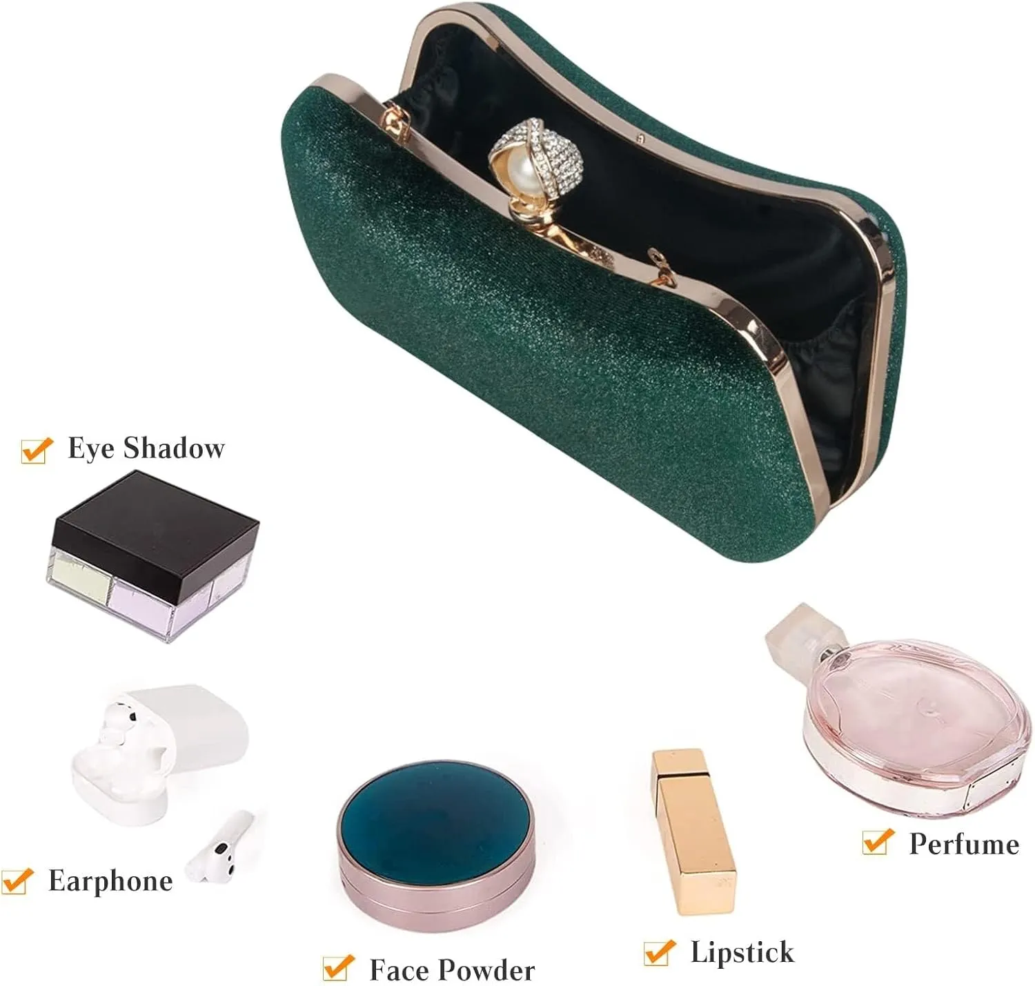 Glitter Clutch Sparkly Sequins Handbag Shoulder Bridal Wedding Purse Elegant Crossbody Velvet Evening for Women