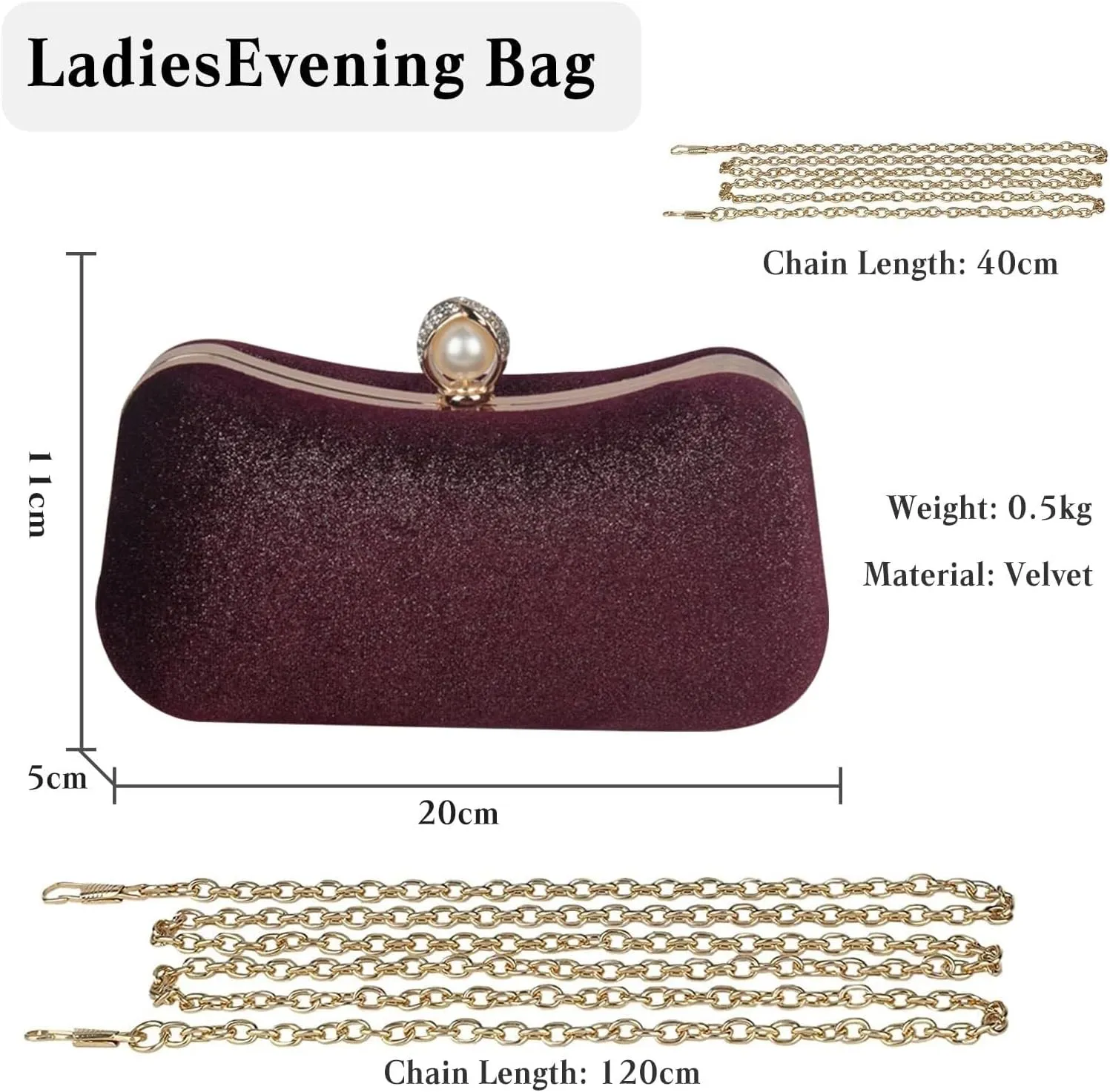 Glitter Clutch Sparkly Sequins Handbag Shoulder Bridal Wedding Purse Elegant Crossbody Velvet Evening for Women