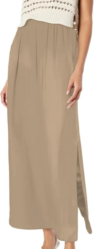 High Waisted Linen Skirts for Women Side Split Trendy Summer Casual Long Skirt Boho A Line Maxi Skorts 2025