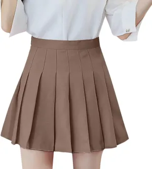 High Waisted Mini Skirts for Women Anti-Slip Lining A-Line Casual Skirt with Elastic Waist and Flowy Chiffon Fabric