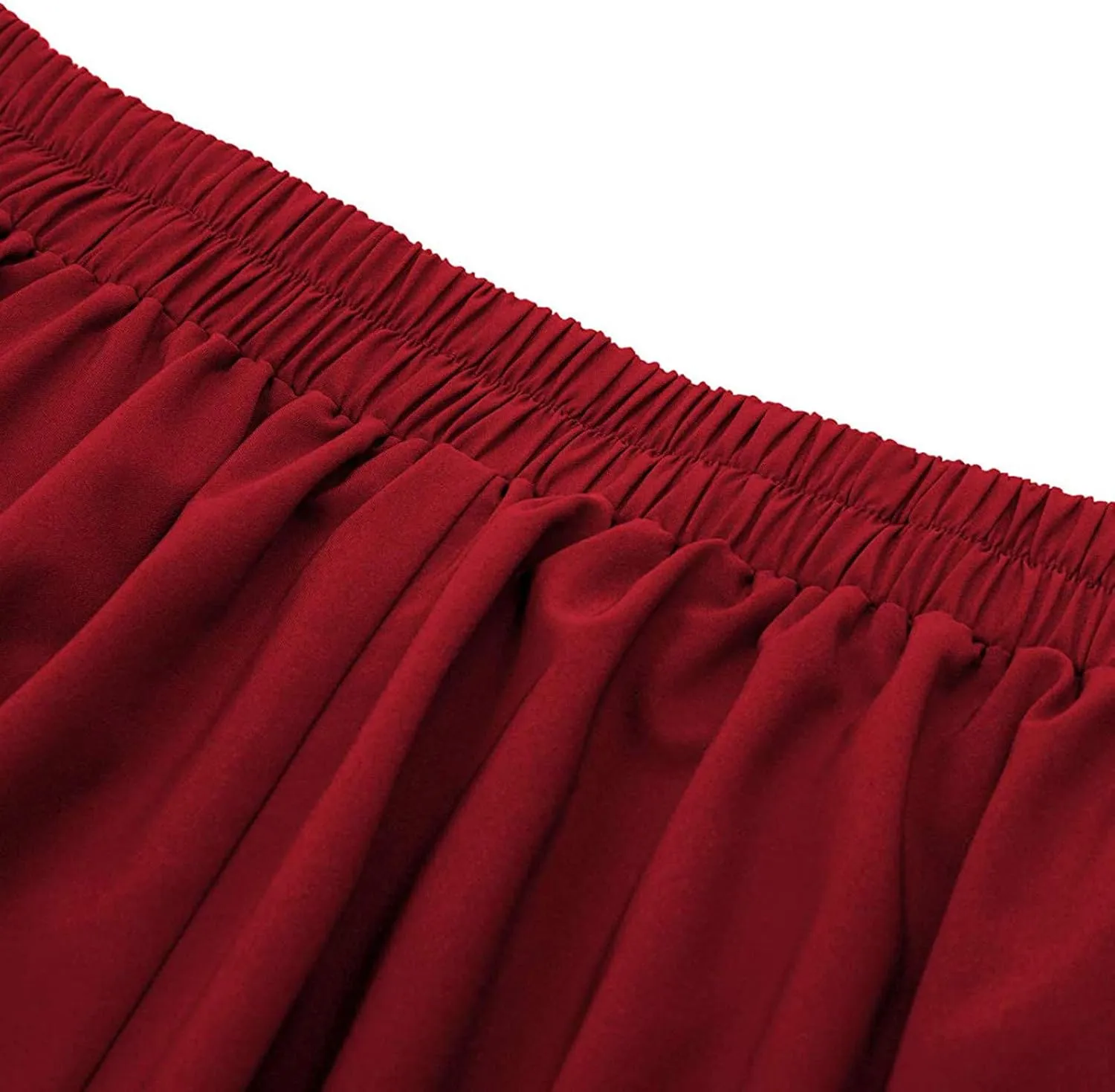 High Waisted Mini Skirts for Women Solid Color Casual A-Line Skirt with Elastic Waist and Anti-Slip Lining