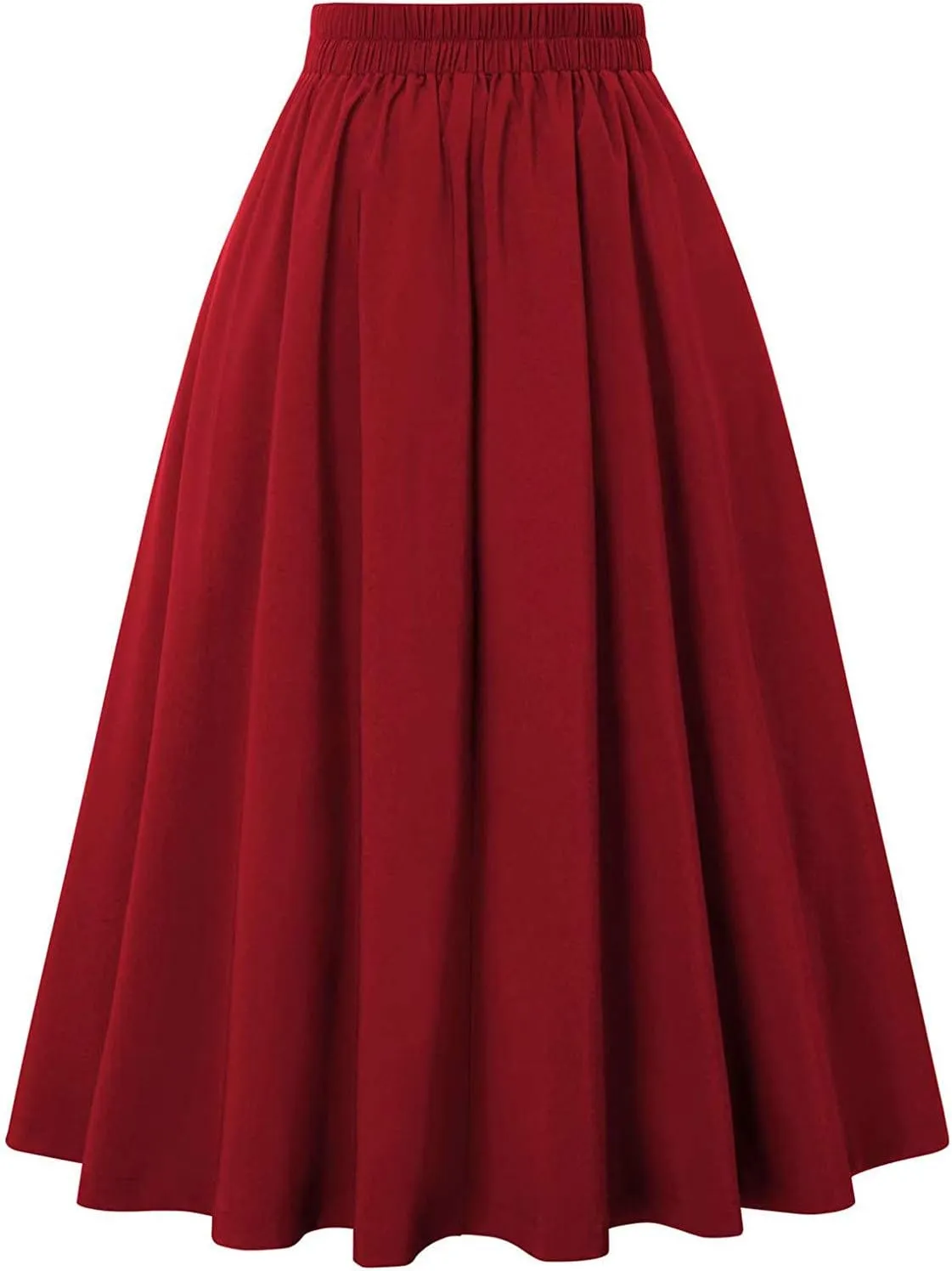 High Waisted Mini Skirts for Women Solid Color Casual A-Line Skirt with Elastic Waist and Anti-Slip Lining