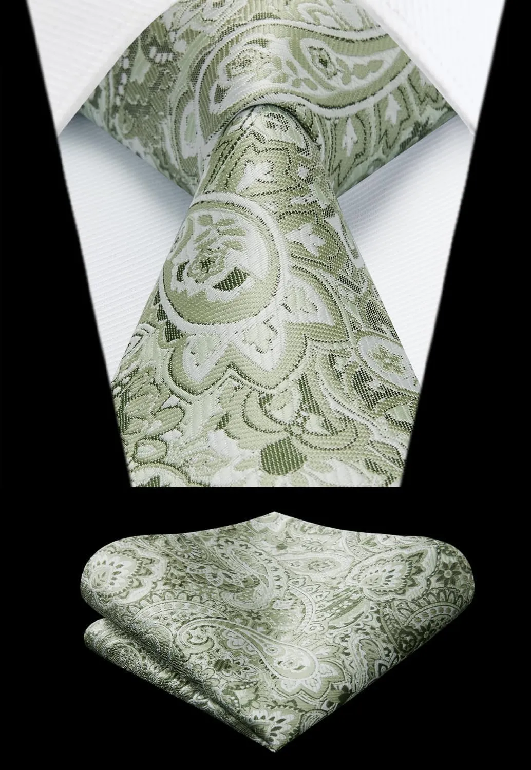 HISDERN Mens Vest Tie Set 3PC Formal Waistcoat Paisley Floral Jacquard Necktie Pocket Square Suit Vests Wedding Party