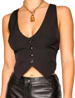 KMBANGI Women's Button Waistcoat Vest Dressy Crop Corset Bustier Racerback Tank Top Punk Grunge Streetwear