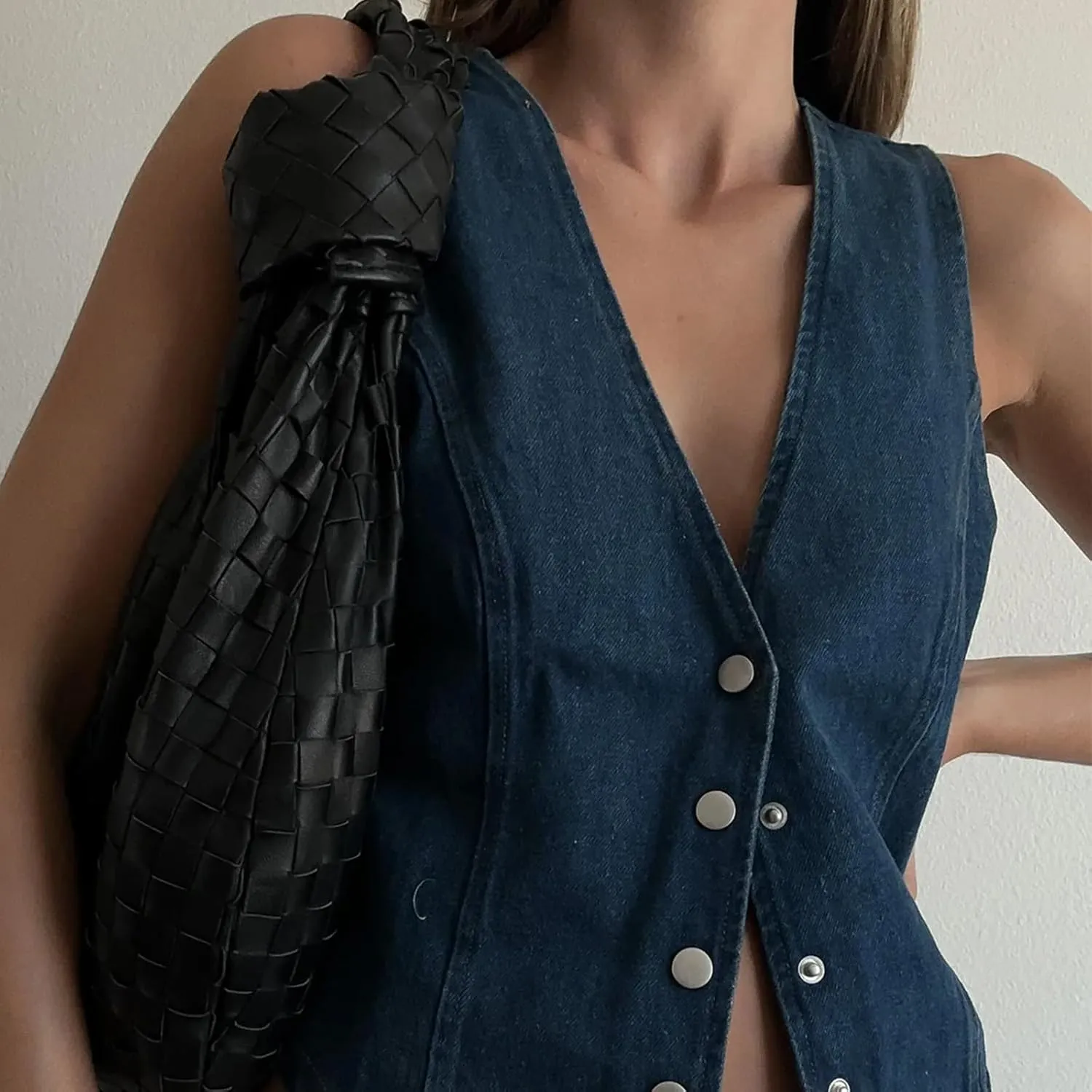KMBANGI Women's Button Waistcoat Vest Dressy Crop Corset Bustier Racerback Tank Top Punk Grunge Streetwear