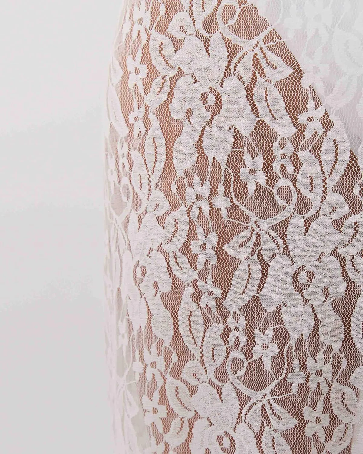 Lace Maxi Skirt for Women See Through Sexy Boho Summer Skirt Flowy Long Transparent White Skirt for Beach Vacation