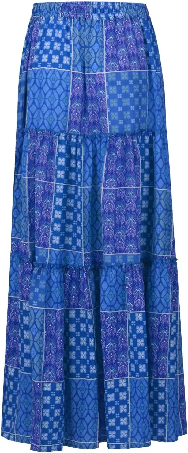 Long Skirts for Women Trendy, Flowy Long Skirts 2025 Summer Womens Boho Maxi Skirt with Pockets High Waisted
