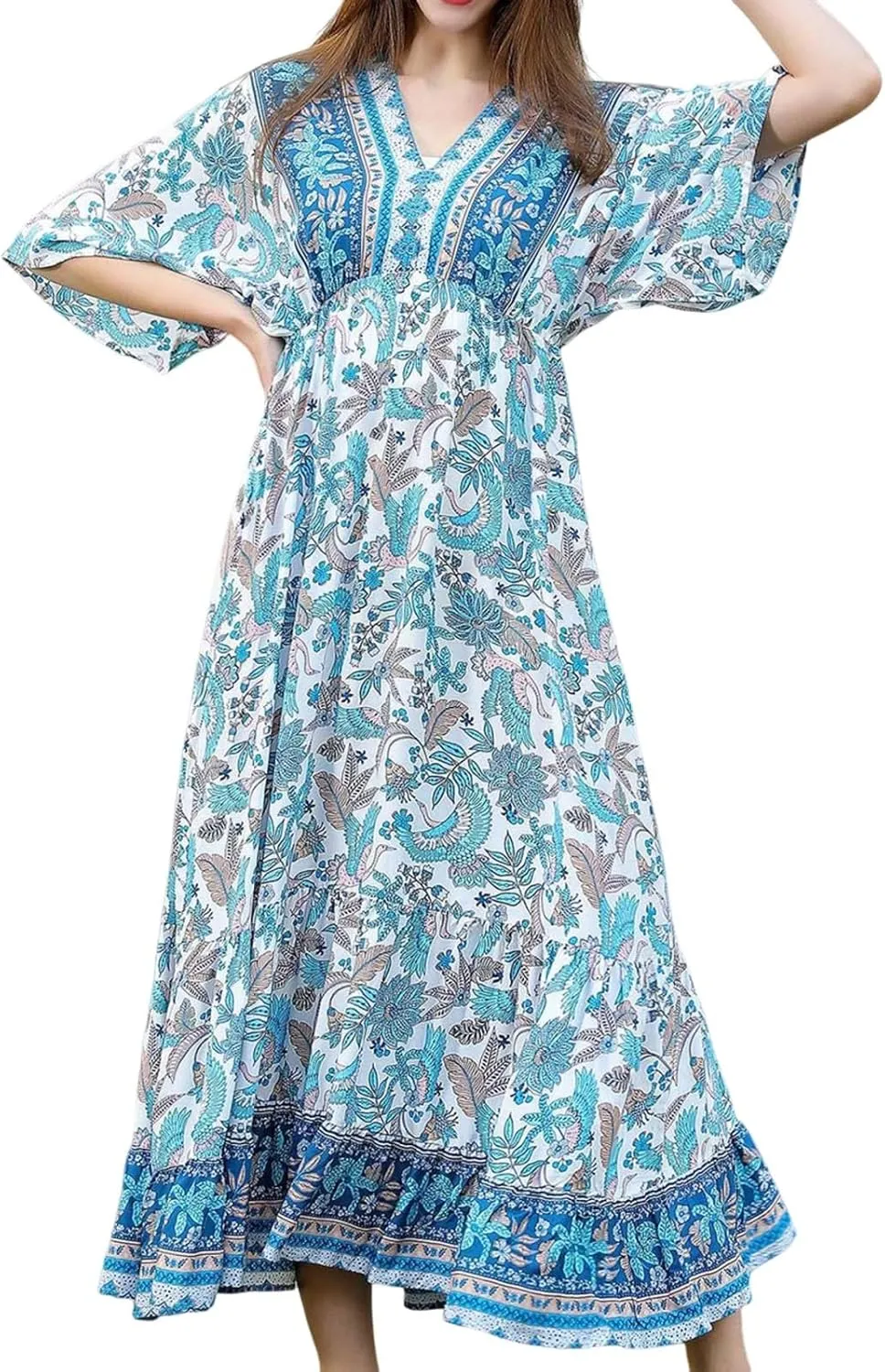 Long Sleeve Shirt Dresses for Women 2024 Solid Color Plus Size Midi Dress Flowy Loose Casual Dress