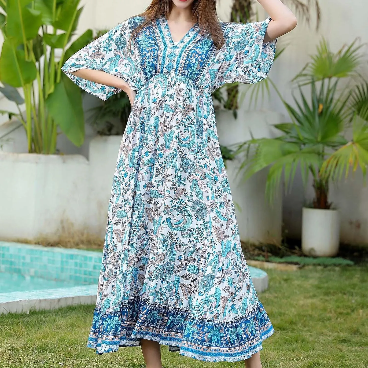 Long Sleeve Shirt Dresses for Women 2024 Solid Color Plus Size Midi Dress Flowy Loose Casual Dress