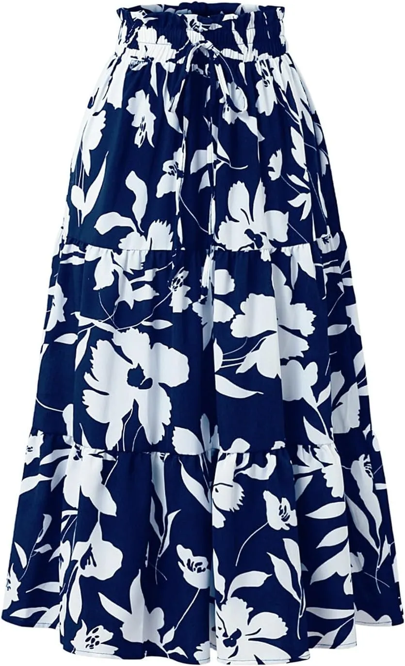 Maxi Skirt Boho Maxi Spring Flowy Boho Comfy Tiered Western Boho Mini Skirt