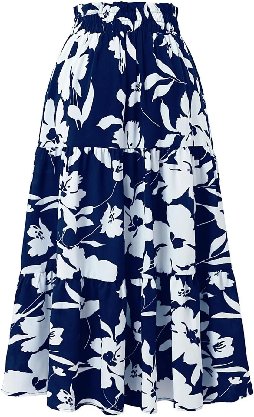 Maxi Skirt Boho Maxi Spring Flowy Boho Comfy Tiered Western Boho Mini Skirt