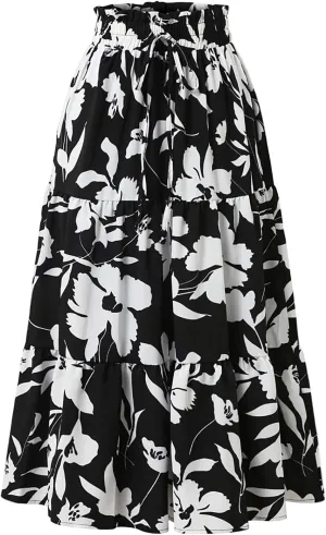 Maxi Skirt Maxi Spring Flowy Boho Comfy Tiered Western Women's Maxi Skirt