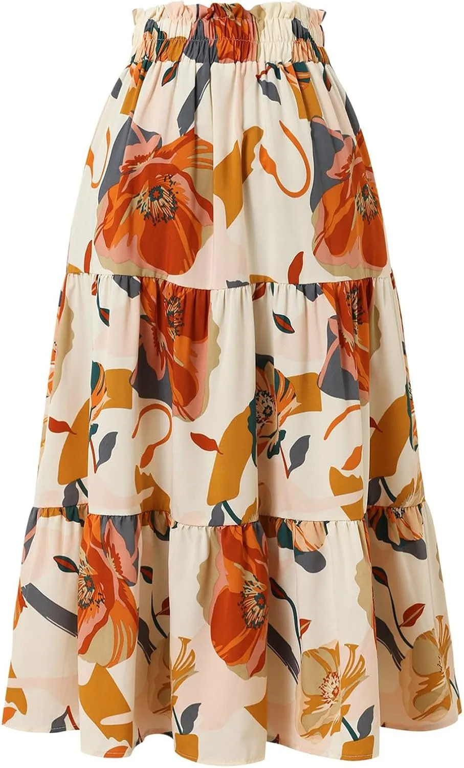 Maxi Skirts for Women,Trendy High Waisted Womens Boho Maxi Skirt with Pockets Pleated Flowy Long Skirts 2025