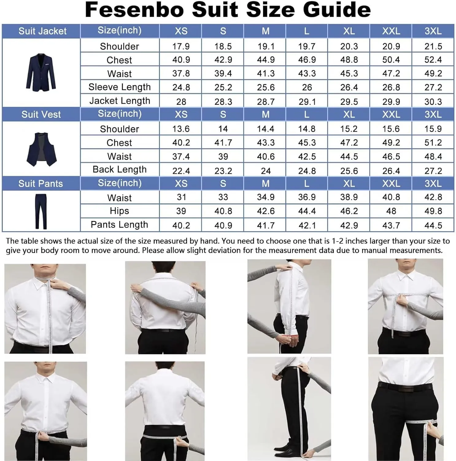 Men Suit Slim Fit 2 Piece Solid 2 Button Business Suits Blazer Wedding Prom Tuxedo for Men Suit Jacket Pants with Tie