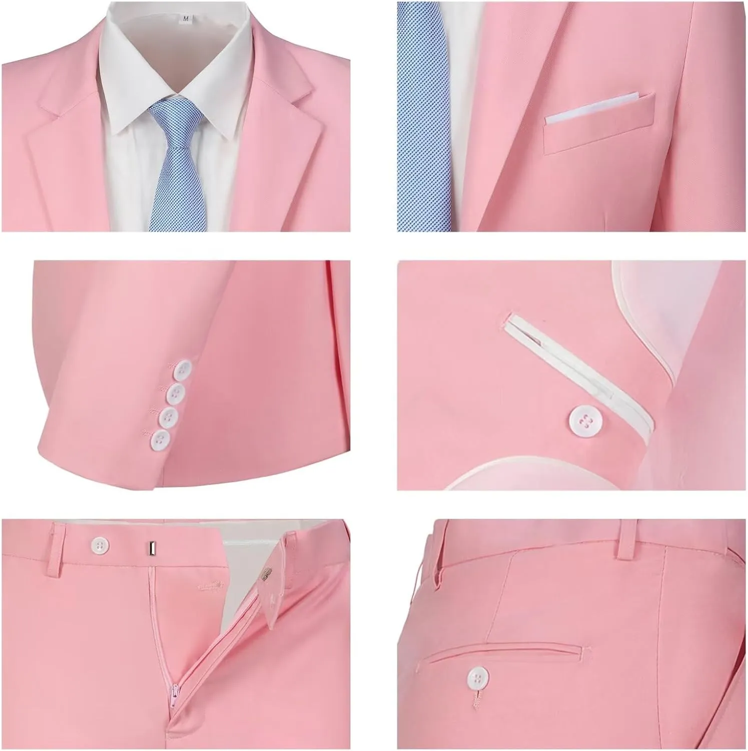 Men Suit Slim Fit 2 Piece Solid 2 Button Business Suits Blazer Wedding Prom Tuxedo for Men Suit Jacket Pants with Tie