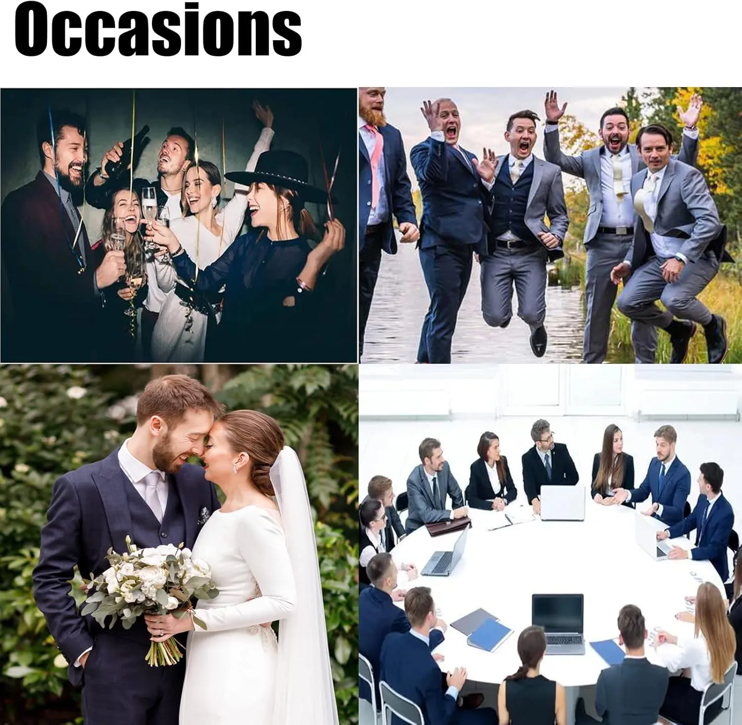 Men Suit Slim Fit 2 Piece Solid 2 Button Business Suits Blazer Wedding Prom Tuxedo for Men Suit Jacket Pants with Tie