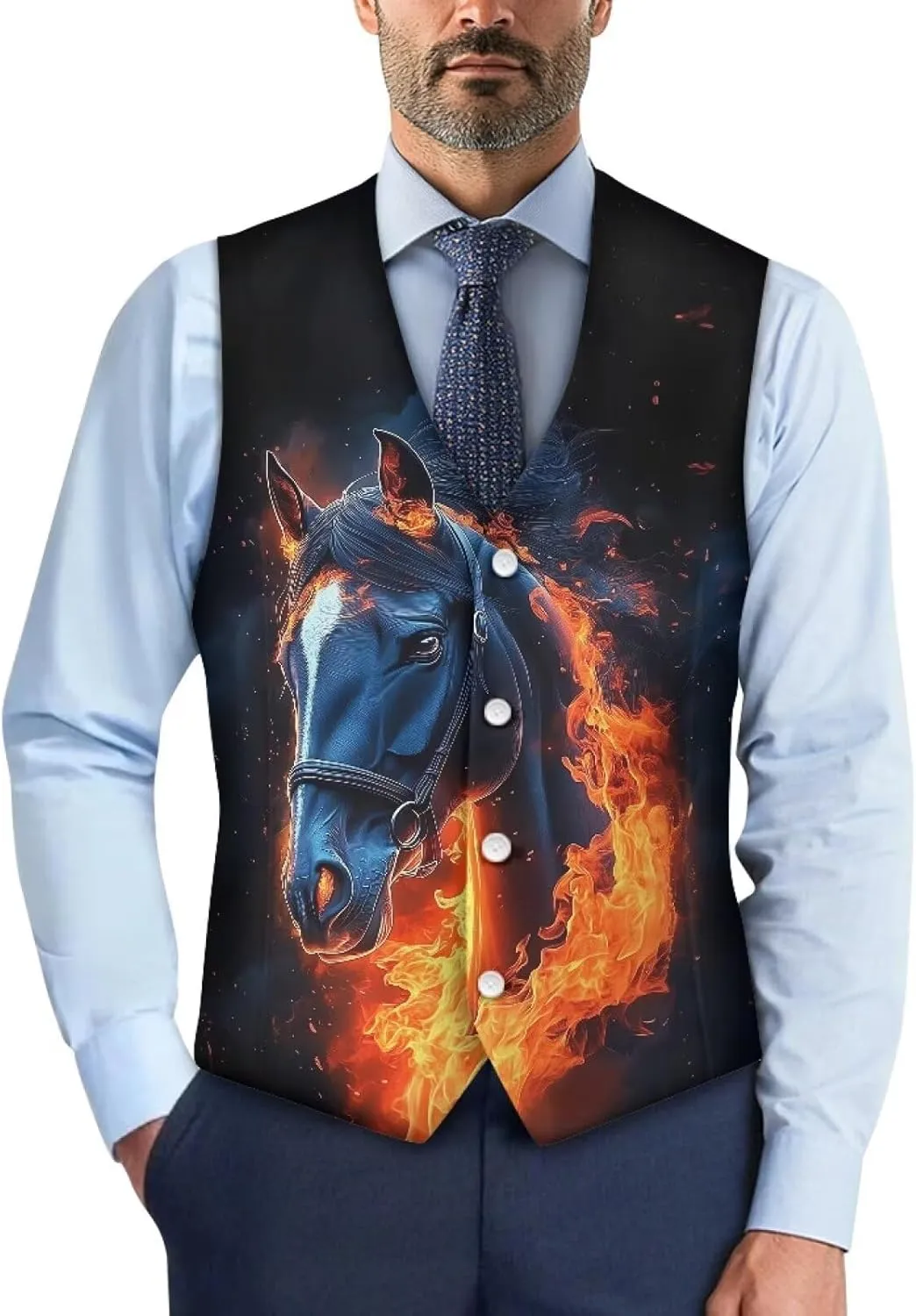 Men's Casual Business Vests Lightweight Waistcoat Slim Fit Suit Vest V-neck Button Down Holiday Vest