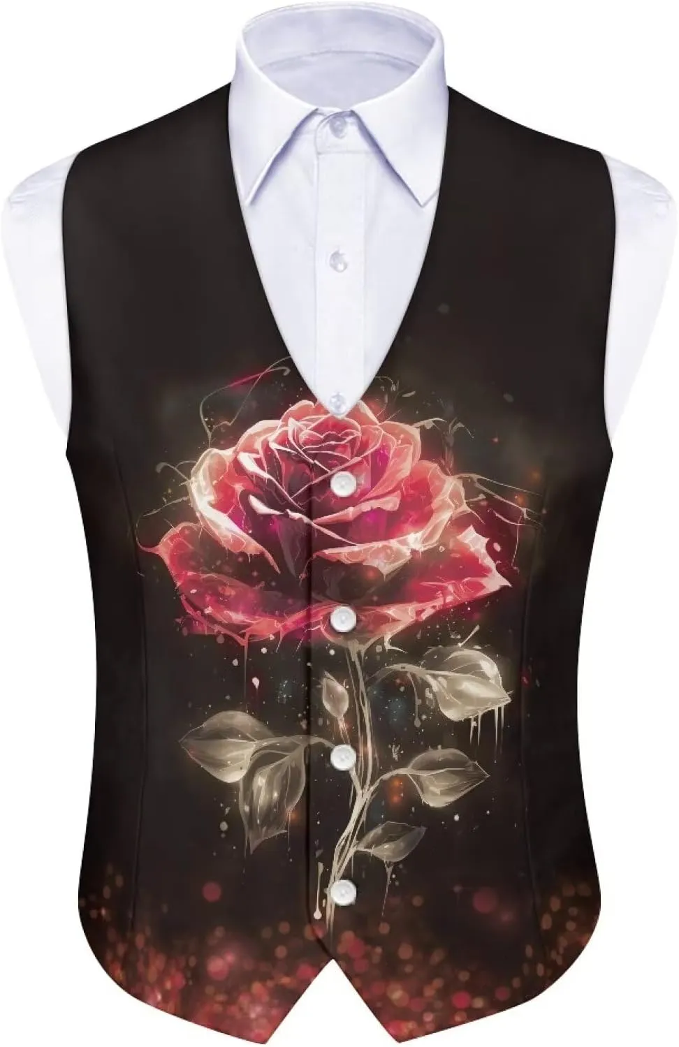 Men's Casual Business Vests Lightweight Waistcoat Slim Fit Suit Vest V-neck Button Down Holiday Vest