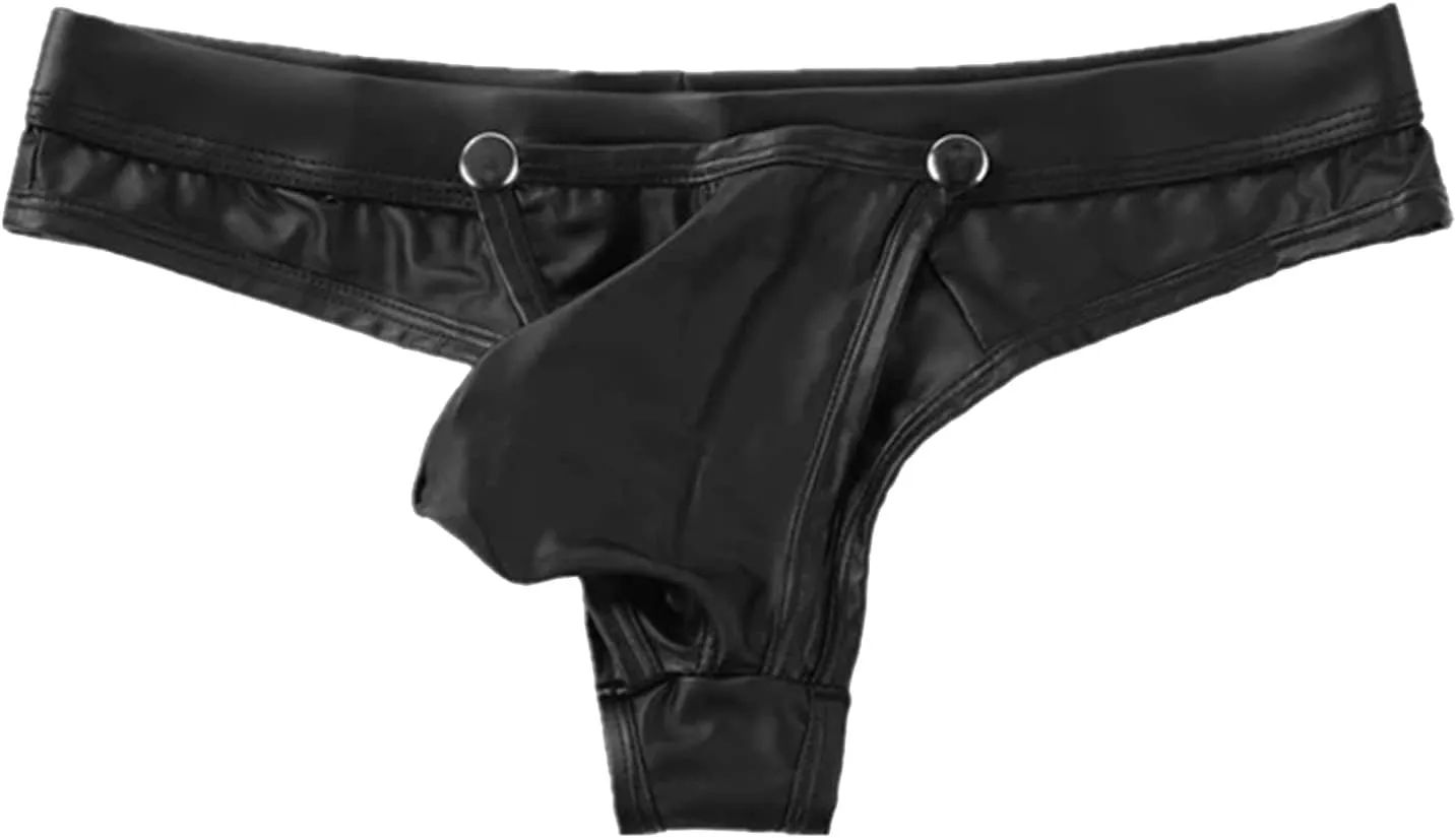 Mens Lingerie Sexy Underwear For Straight Men Brief Casual Solid Color Soft Leather Taste Underwear Underpants Nightgown