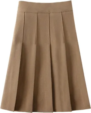 Midi Skirts for Women Solid Basic Skirt A Line Design Skirt Ruffle Layered Pleated Large Swing Half Women Skirts