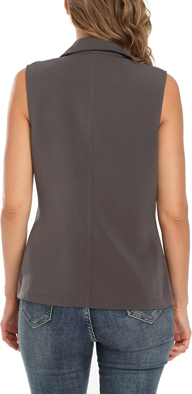 MISS MOLY Vests For Women Casual Lightweight Full-Zip Military Vest Golf Sleeveless Jacket with Pockets