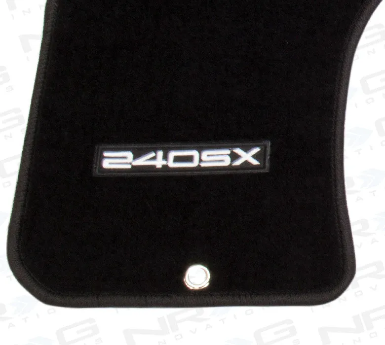 NRG Floor Mats Nissan 240SX S13/S14 (1989-1998) Black Front Set w/ Logo