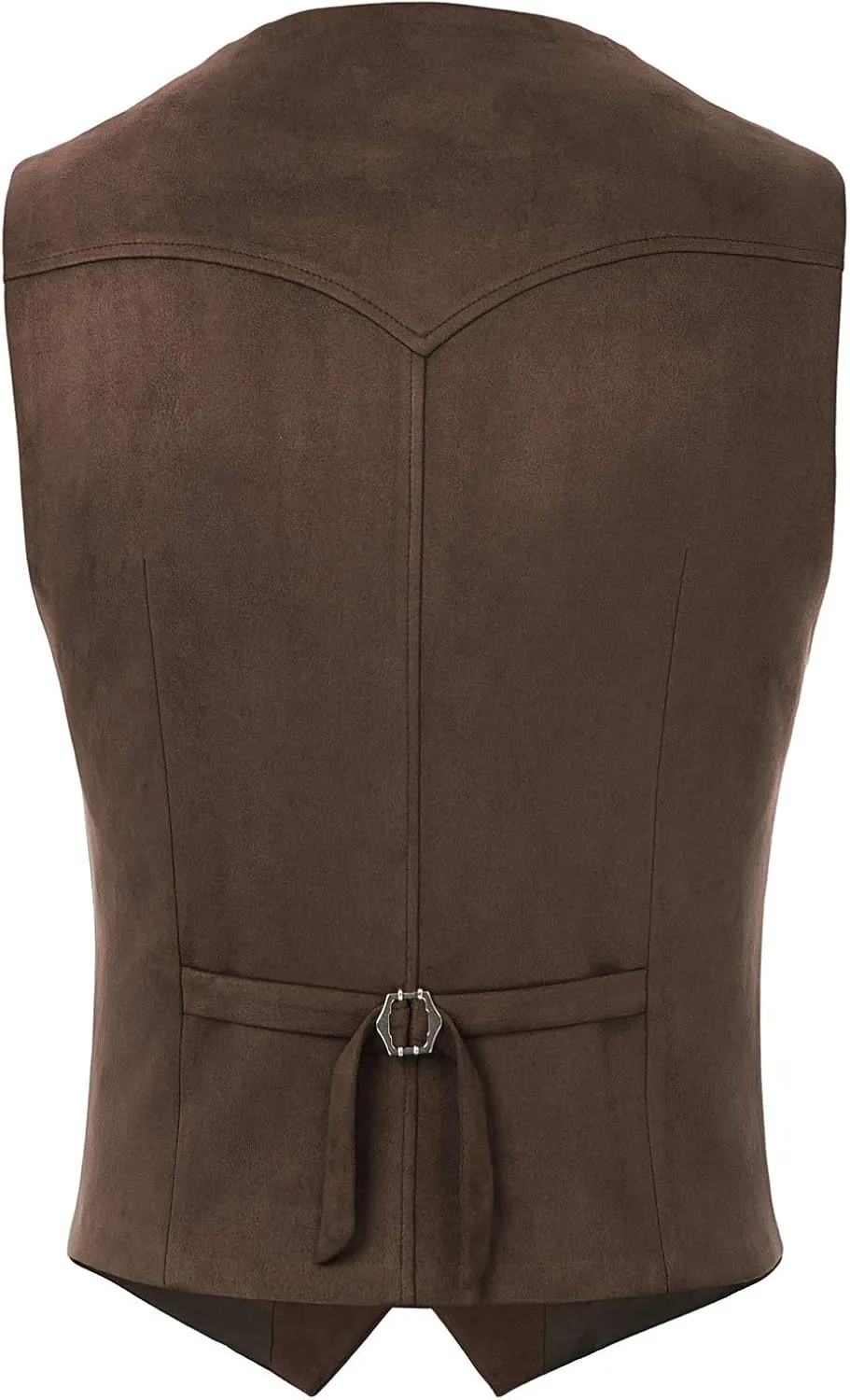 PJ PAUL JONES Men's Western Cowboy Suit Vest Slim Fit Faux Suede Leather Dress Vests Waistcoat for Wedding