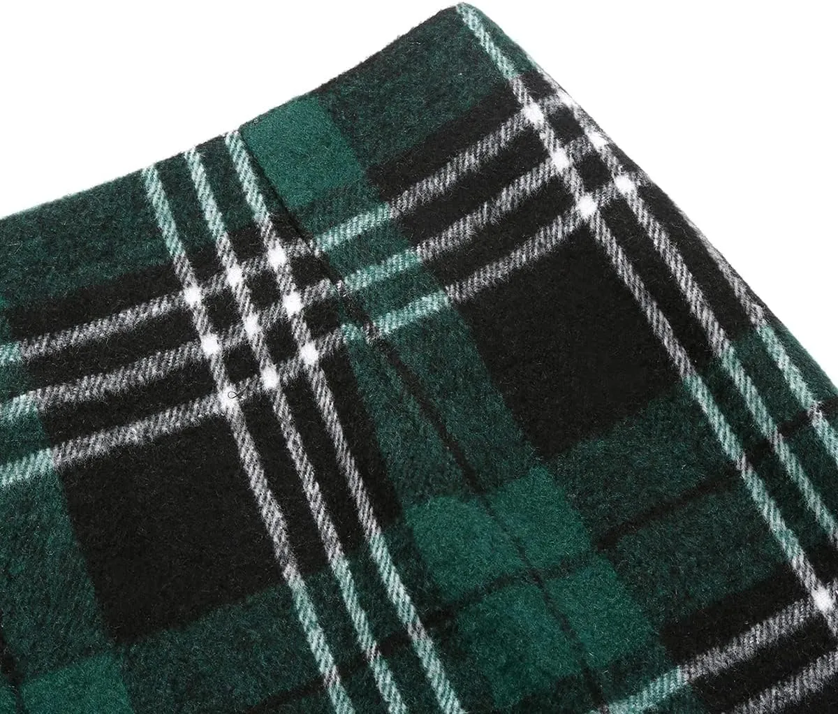 Plaid Mini Skirts for Womens High Waisted Fall Winter Wool Bodycon Pencil Skirts with Slit