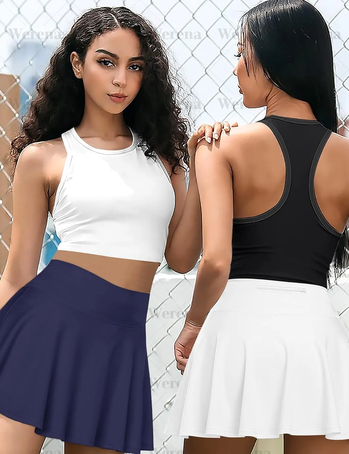 Pleated Tennis Skirt for Women with Shorts Athletic Golf Skorts with Pockets High Waisted Workout Running Skirts