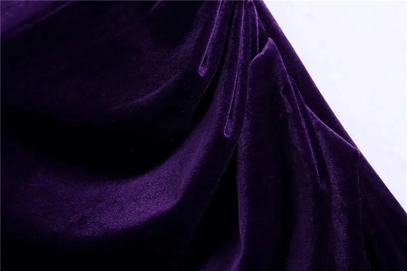 PLEATED VELVET MIDI SKIRT