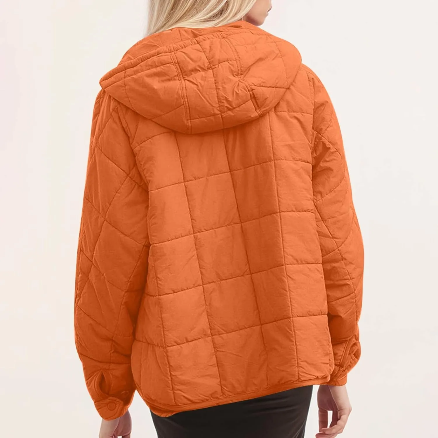 Quilted Puffer Jackets for Women Winter Coats Lightweight Warm Down Jacket Oversized Overcoats with Pockets