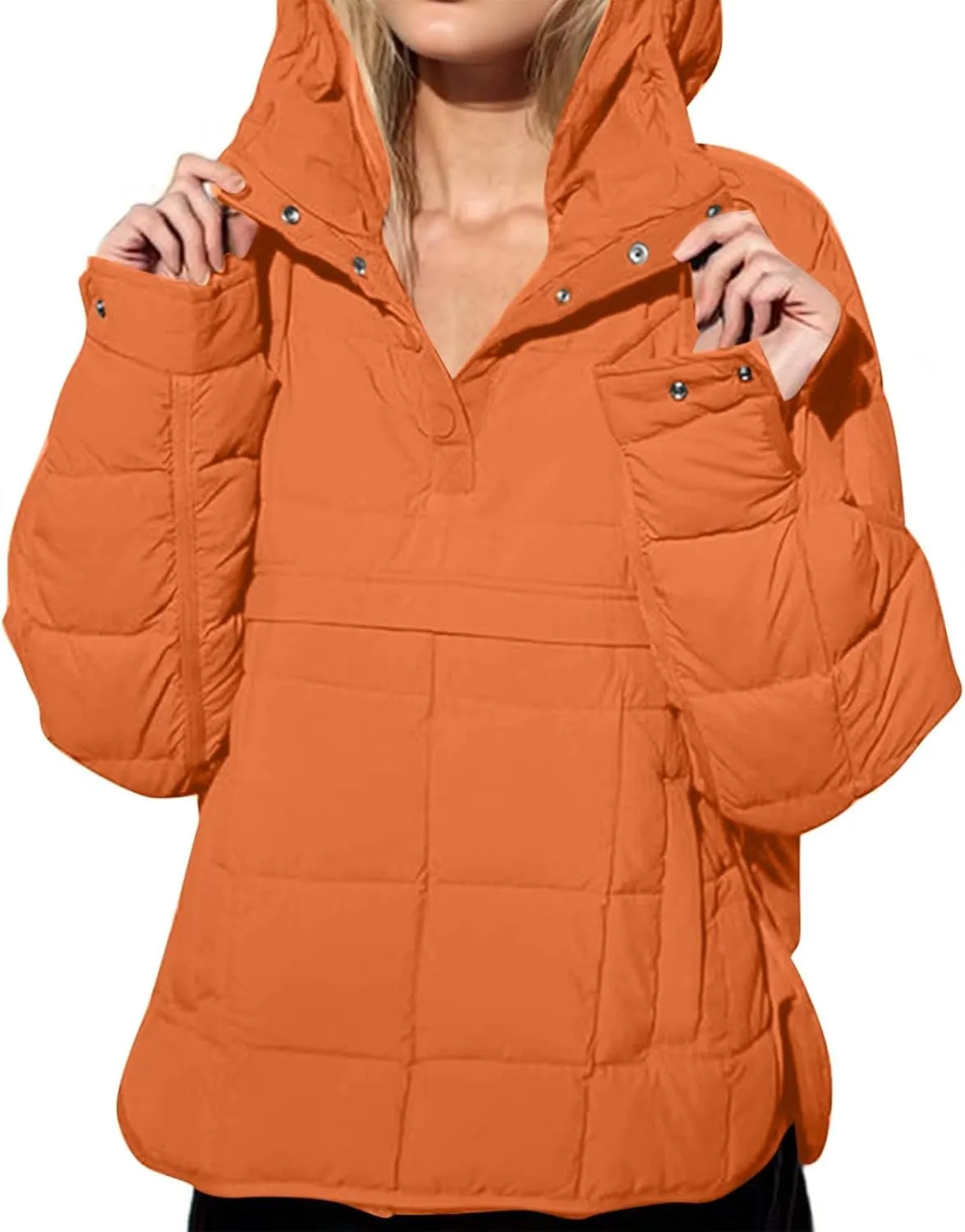 Quilted Puffer Jackets for Women Winter Coats Lightweight Warm Down Jacket Oversized Overcoats with Pockets