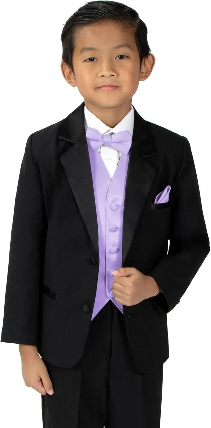 Spring Notion Boys' 4-Piece Satin Tuxedo Vest Set