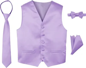 Spring Notion Boys' 4-Piece Satin Tuxedo Vest Set