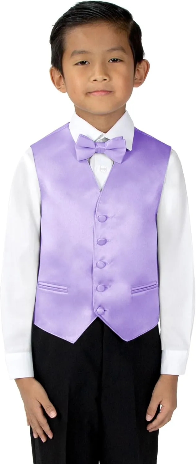 Spring Notion Boys' 4-Piece Satin Tuxedo Vest Set