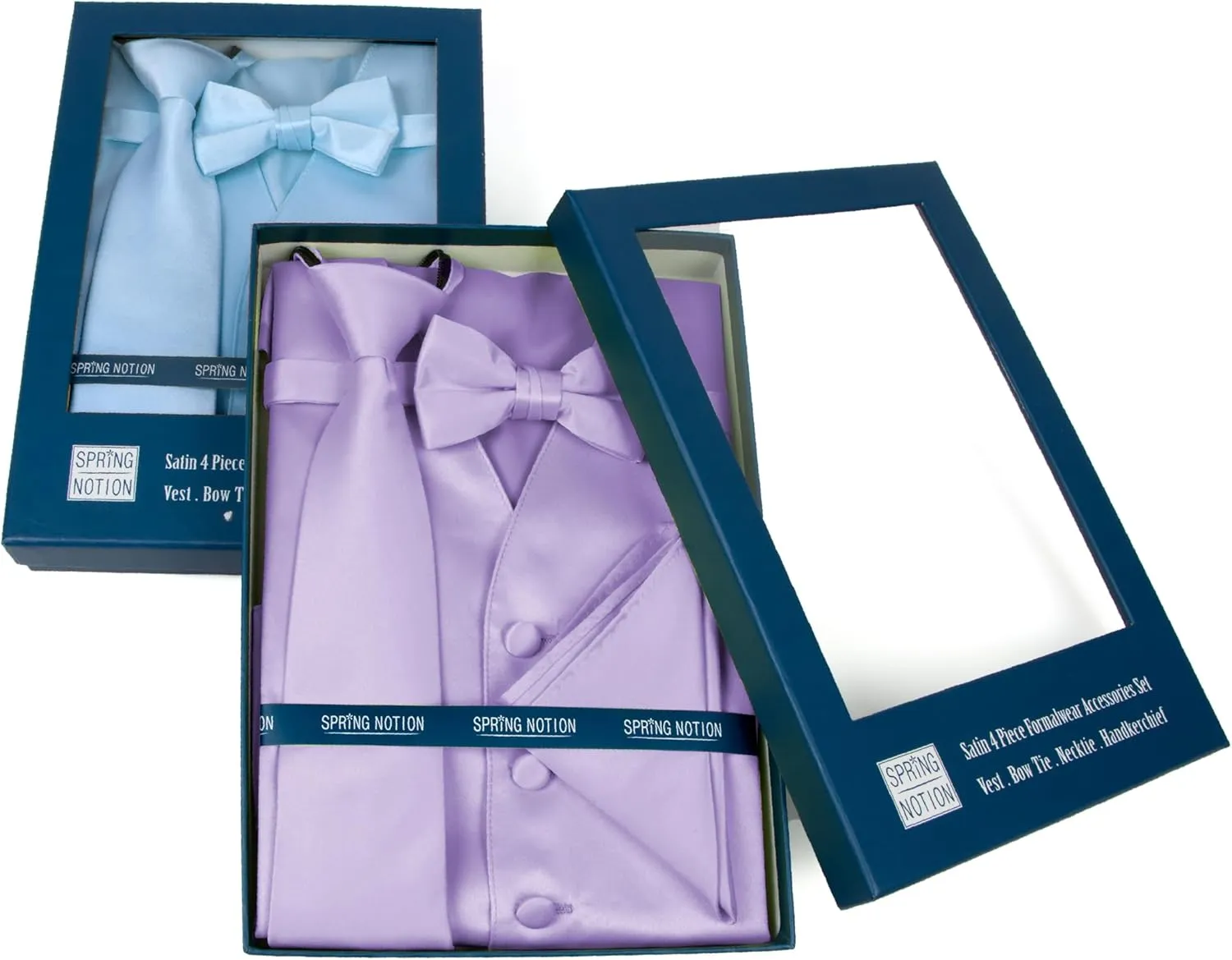 Spring Notion Boys' 4-Piece Satin Tuxedo Vest Set