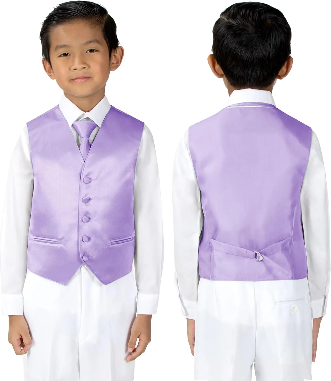 Spring Notion Boys' 4-Piece Satin Tuxedo Vest Set