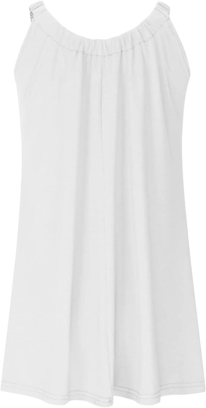 Summer Beach Dresses for Women,2024 Strappy Tank Dress Sleeveless Loose Flowy Mini Sundress Smocked Shift Tunic Dress