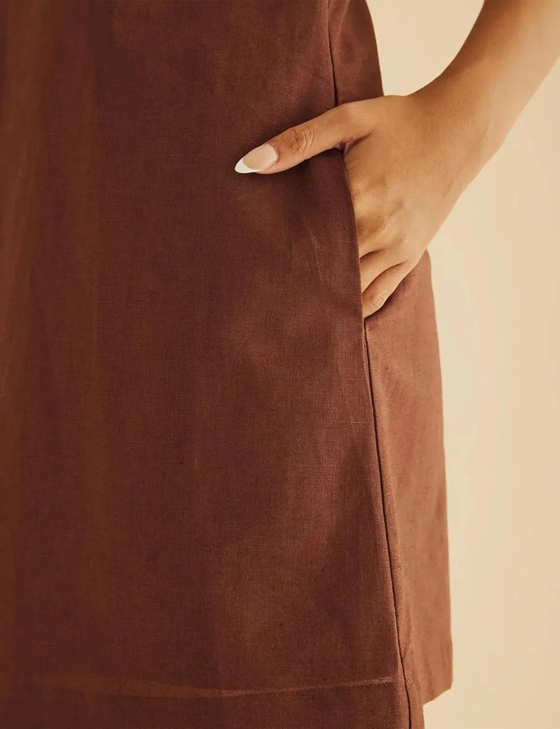 Summer Sleeveless Cotton Linen Mini Dress for Women Casual Square Neck Backless Short Dress Solid Tank Shift Dresses